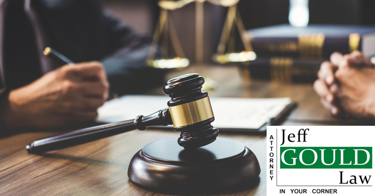 defense attorney, gavel, jeff gould law logo